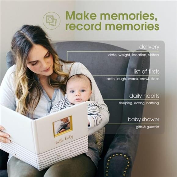 Hello Baby First 5 Years Memory Book, Gender-Neutral Baby Keepsake for Expectant - Picture 5 of 7